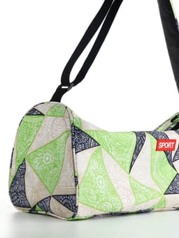 Сумка спортивная на молнии TEXTURA, боковой карман-сетка, регулируемый ремень, средний размер, зелёная
