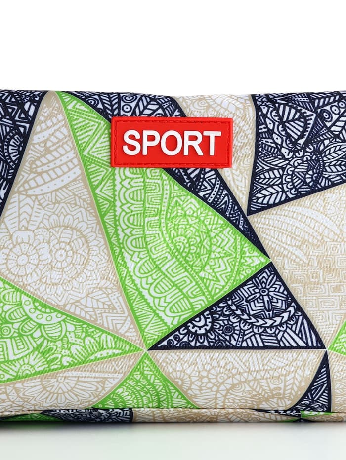 Сумка спортивная на молнии TEXTURA, боковой карман-сетка, регулируемый ремень, средний размер, зелёная