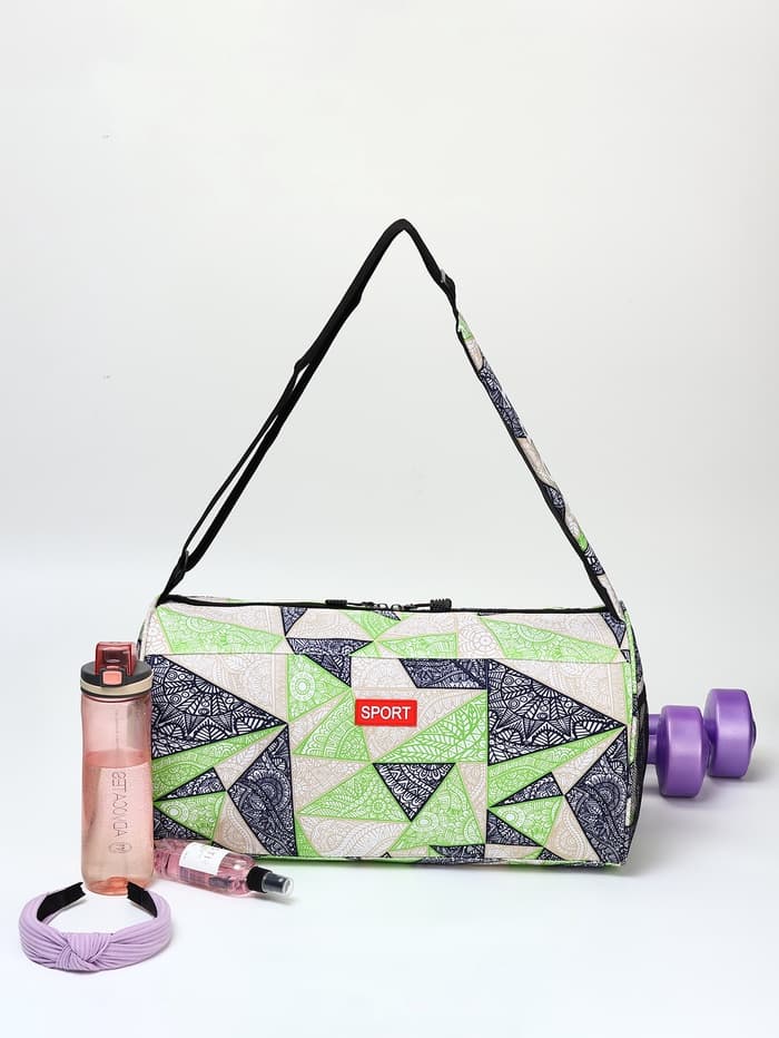 Сумка спортивная на молнии TEXTURA, боковой карман-сетка, регулируемый ремень, средний размер, зелёная