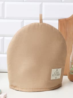 Грелка на чайник Этель ECO, бежевая, 28×28 см, 70% хлопок, 30% лён, 190 г/м²