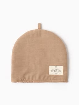 Грелка на чайник Этель ECO, бежевая, 28×28 см, 70% хлопок, 30% лён, 190 г/м²