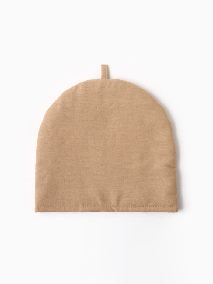 Грелка на чайник Этель ECO, бежевая, 28×28 см, 70% хлопок, 30% лён, 190 г/м²