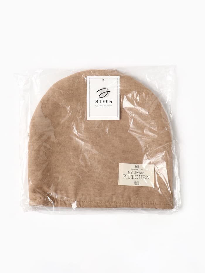 Грелка на чайник Этель ECO, бежевая, 28×28 см, 70% хлопок, 30% лён, 190 г/м²