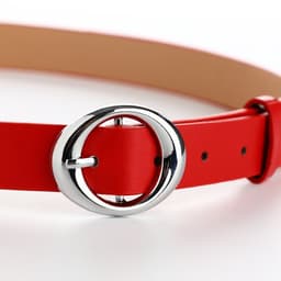 Ремень женский тонкий, с винтом, 110×2 см, пряжка металл, серебристая, красный
