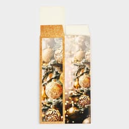 Коробка подарочная новогодняя складная «Фотографичные шары», 9.5×32.5×9.5 см