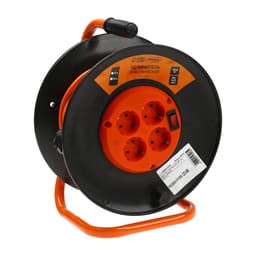 Удлинитель на катушке Luazon Lighting ЕСО, 4 розетки, 20 м, 16 А, ПВС 3×1.5 мм2, с з/к, IP 20, термовыключатель