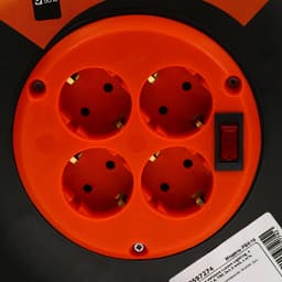 Удлинитель на катушке Luazon Lighting ЕСО, 4 розетки, 50 м, 16 А, ПВС 3×1.5 мм2, с з/к, IP 20, термовыключатель