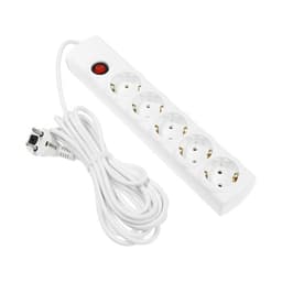Сетевой фильтр Luazon Lighting, 5 розеток, 5 м, 3500 Вт, 3×1 мм2, 16 A, 220 В, c предохранителем, белый