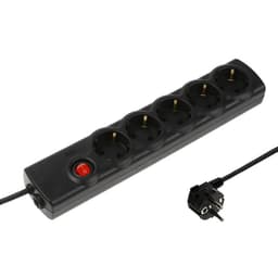 Сетевой фильтр Luazon Lighting, 5 розеток, 3 м, 3500 Вт, 3×1 мм2, 16 A, 220 В, c предохранителем, черный
