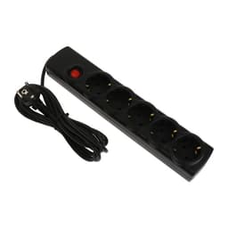 Сетевой фильтр Luazon Lighting, 5 розеток, 3 м, 3500 Вт, 3×1 мм2, 16 A, 220 В, c предохранителем, черный