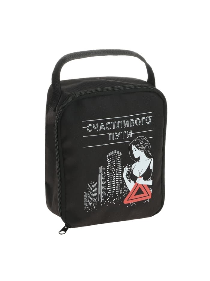 Сумка автомобилиста «Счастливого пути», 14×6.5×17 см, чёрный