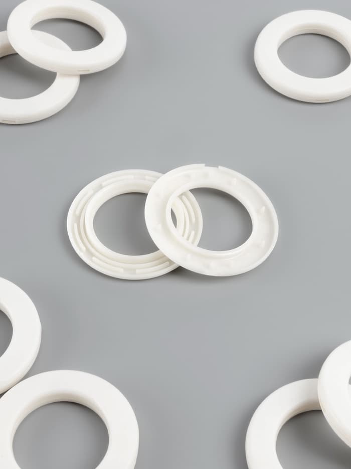 Люверсы для штор, d=3.5/5.5 см, 10 шт., матовые, белые