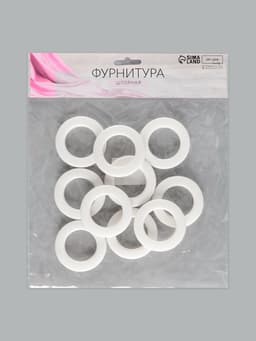 Люверсы для штор, d=3.5/5.5 см, 10 шт., матовые, белые