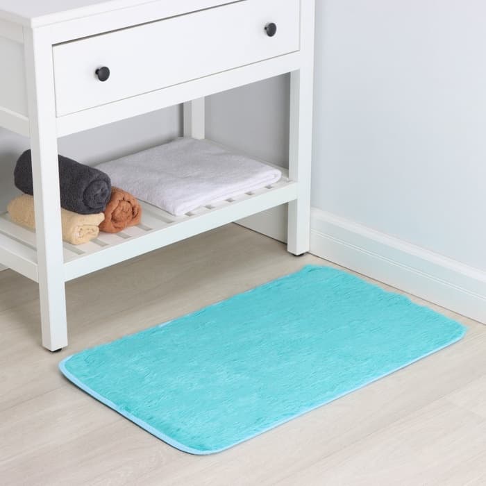 Коврик Доляна «Пушистик», 50×80 см, лазурный