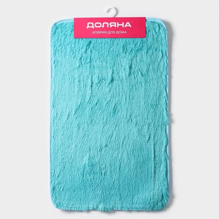 Коврик Доляна «Пушистик», 50×80 см, лазурный