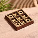 Игра настольная «Крестики-нолики», 13×13 см, дерево шишам, латунь