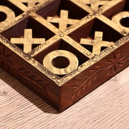 Игра настольная «Крестики-нолики», 13×13 см, дерево шишам, латунь