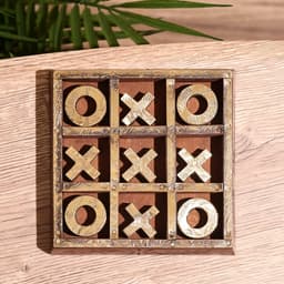 Игра настольная «Крестики-нолики», 13×13 см, дерево шишам, латунь