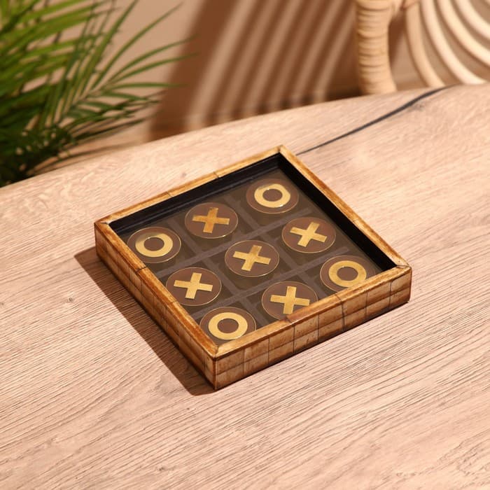 Игра настольная «Крестики-нолики», 16×16 см, полирезин, кость