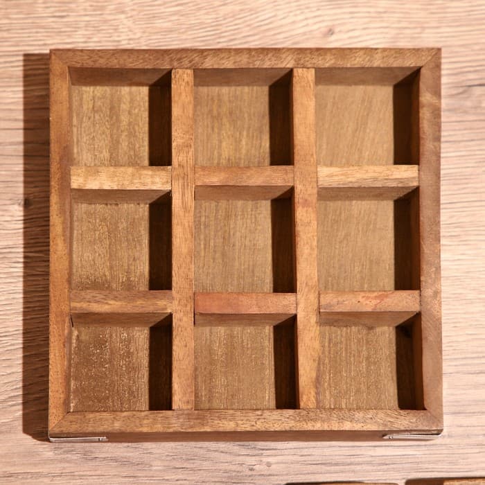 Игра настольная «Крестики-нолики», 17×17 см, манговое дерево, сталь