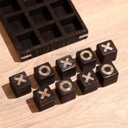 Игра настольная «Крестики-нолики», 17×17 см, манговое дерево, сталь