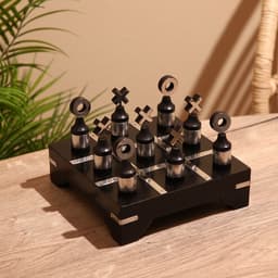 Игра настольная «Крестики-нолики», 20×20 см, манговое дерево, сталь