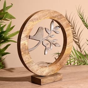 Сувенир интерьерный в деревянном кольце «Птичка», 30×8×33 см