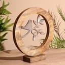 Сувенир интерьерный в деревянном кольце «Птичка», 30×8×33 см