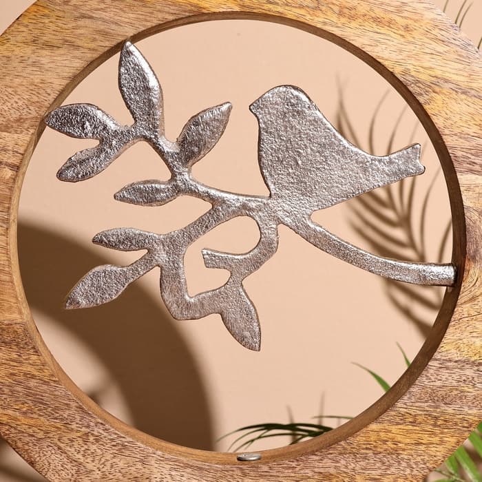 Сувенир интерьерный в деревянном кольце «Птичка», 30×8×33 см