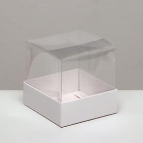 Коробка для пирожных, белый, 8×8×8 см Кондитерская упаковка