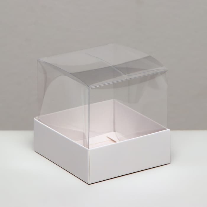 Коробка для пирожных, белый, 8×8×8 см Кондитерская упаковка