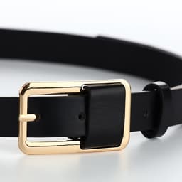 Ремень женский, 110×2.1 см, с винтом, пряжка металл, золотистая, чёрный