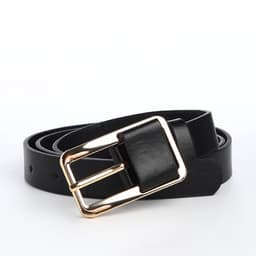 Ремень женский, 110×2.1 см, с винтом, пряжка металл, золотистая, чёрный