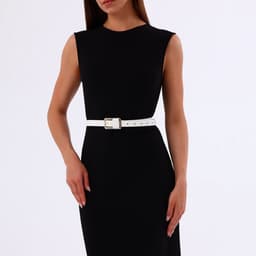 Ремень женский, 110×2.1 см, с винтом, пряжка металл, золотистая, белый