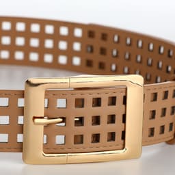 Ремень женский, 110×4 см, пряжка металл, золотистая, бежевый