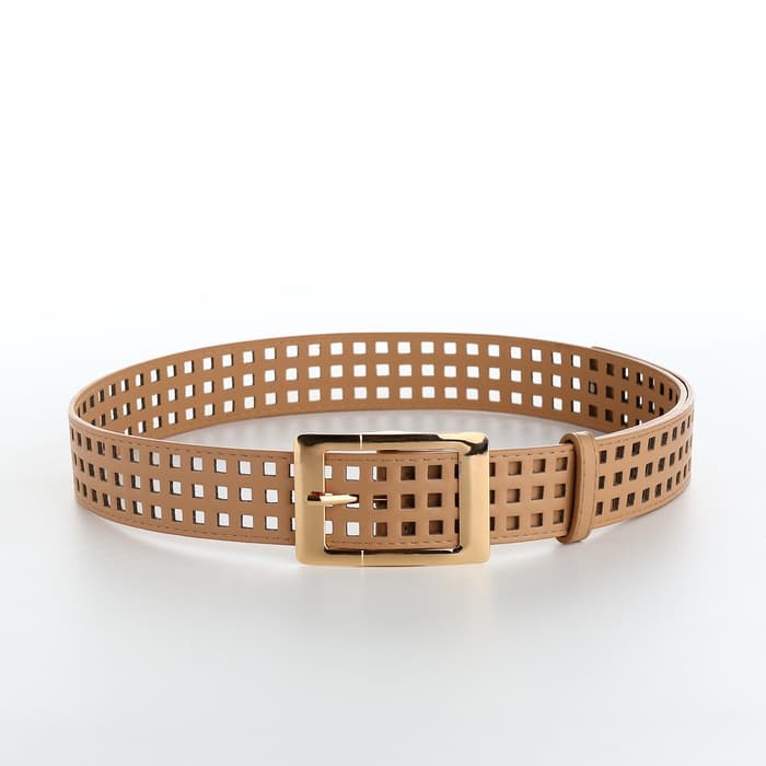 Ремень женский, 110×4 см, пряжка металл, золотистая, бежевый