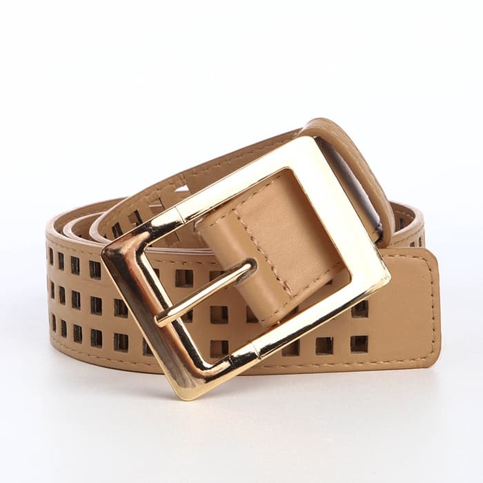 Ремень женский, 110×4 см, пряжка металл, золотистая, бежевый
