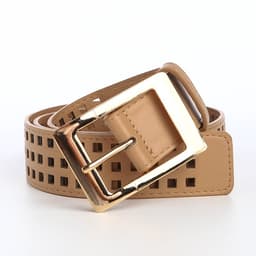 Ремень женский, 110×4 см, пряжка металл, золотистая, бежевый