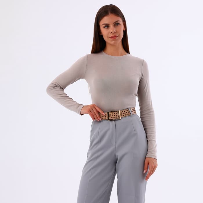 Ремень женский, 110×4 см, пряжка металл, золотистая, бежевый