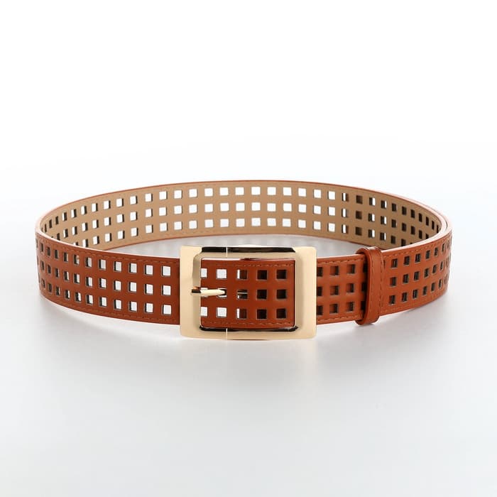 Ремень женский, 110×4 см, пряжка металл, золотистая, рыжий