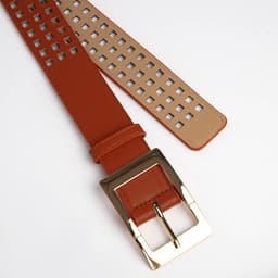 Ремень женский, 110×4 см, пряжка металл, золотистая, рыжий