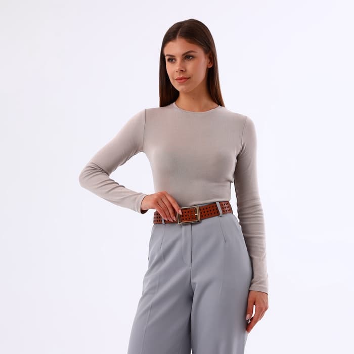 Ремень женский, 110×4 см, пряжка металл, золотистая, рыжий