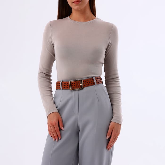 Ремень женский, 110×4 см, пряжка металл, золотистая, рыжий