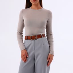 Ремень женский, 110×4 см, пряжка металл, золотистая, рыжий