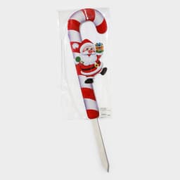 Новогодний топпер декоративный трость «Дедушка мороз с подарком», 16.7×67.5 см