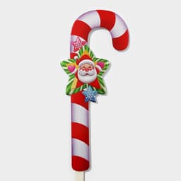 Новогодний топпер декоративный трость «Дедушка мороз звезда», 16.7×67.5 см