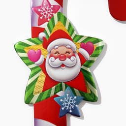 Новогодний топпер декоративный трость «Дедушка мороз звезда», 16.7×67.5 см