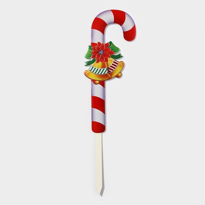 Новогодний топпер декоративный трость «Колокольчики», 16.7×67.5 см