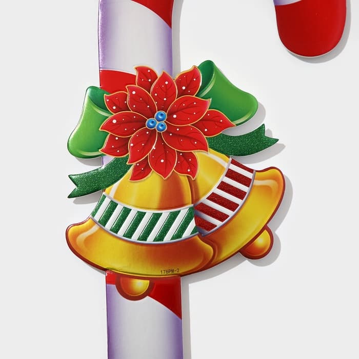 Новогодний топпер декоративный трость «Колокольчики», 16.7×67.5 см