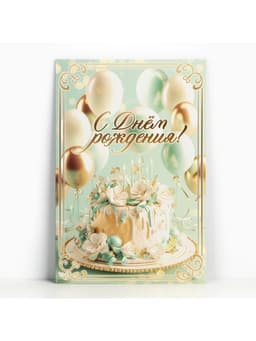 Открытка поздравительная «С днём рождения», 19×29 см